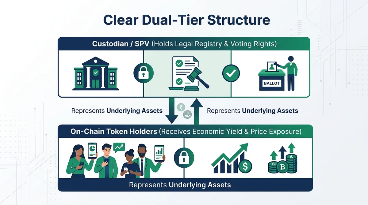 Wide 16:9 horizontal infographic diagram, modern flat vector style, illustrating a dual-tier structure: Top tier labeled 'Cus