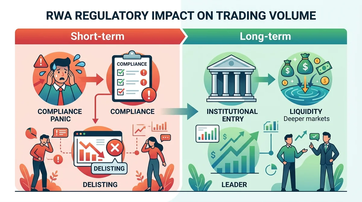 Wide 16:9 horizontal infographic divided into two halves, left half red/orange tones labeled 'Short-term' with icons for comp